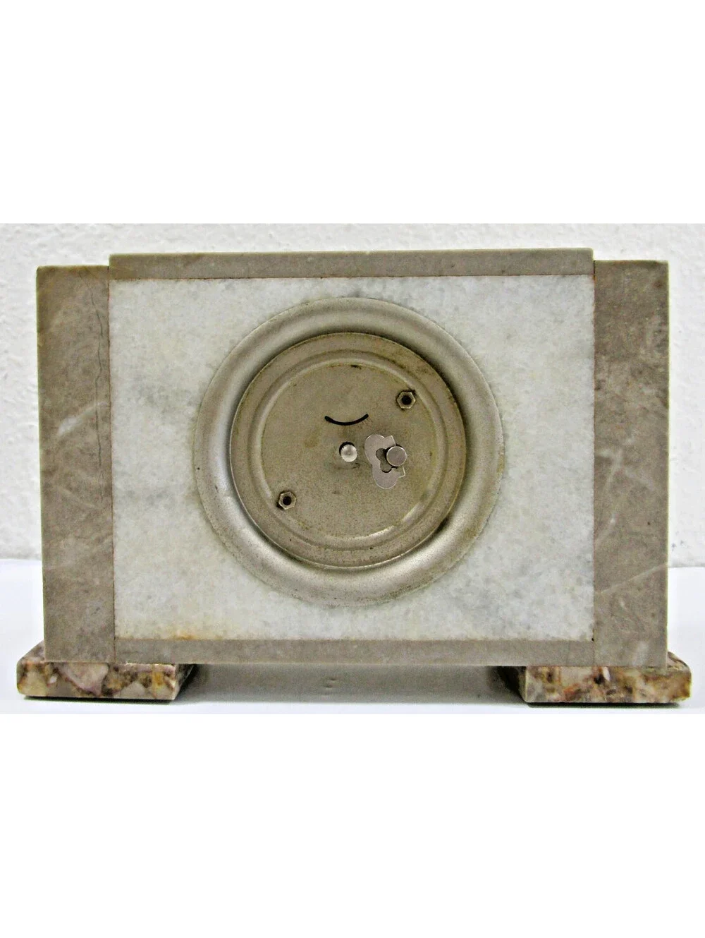 Seikosha Art Deco 1930s Onyx and Gray Marble Table Clock